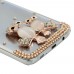 Samsung Galaxy S7 Edge - Luxury Handmade Bling Bling 3D Rhinestone Crystal Protective Hard Clear Phone Cover Case - Owl and Flower